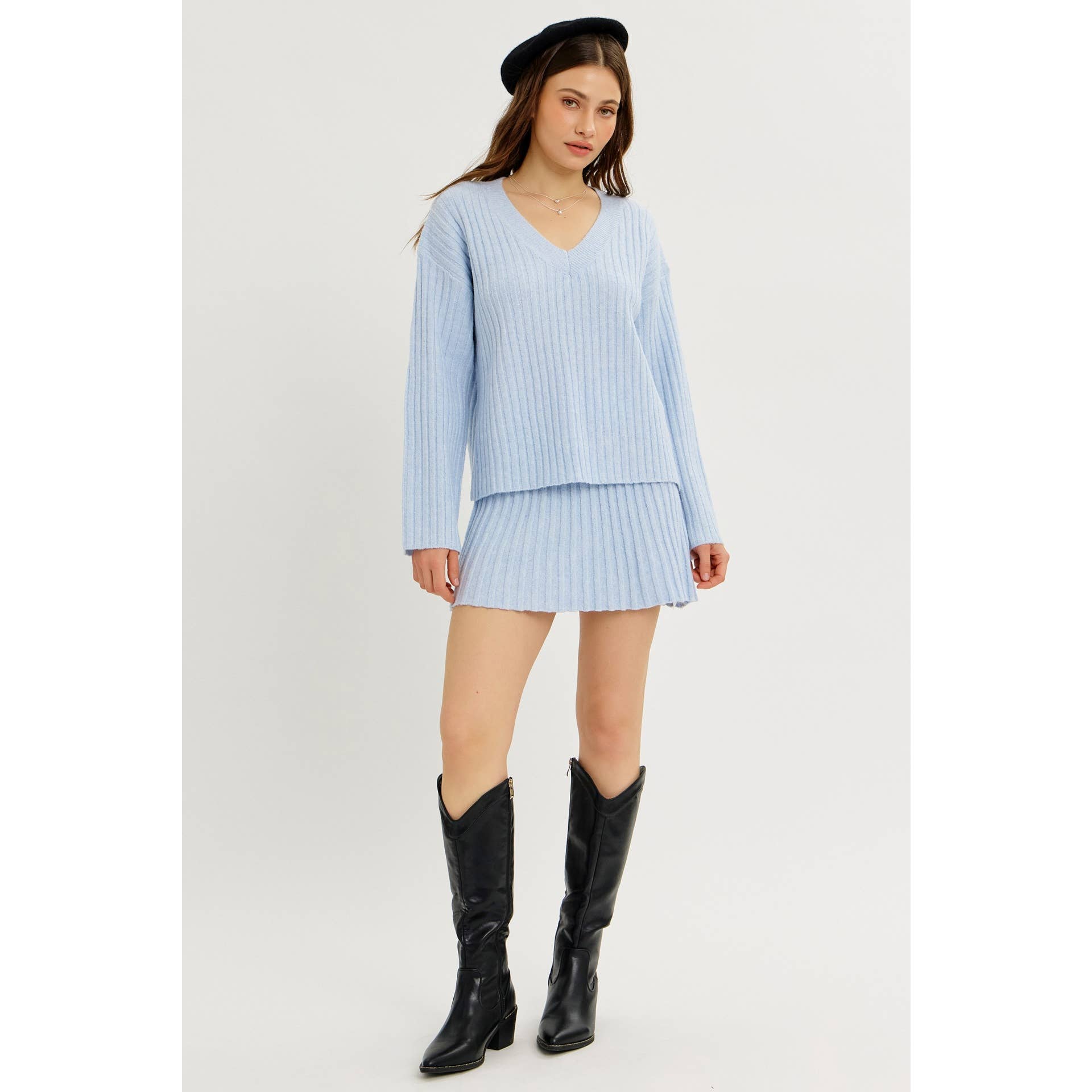CLOUD SOFT OVERSIZED RIBBED SWEATER TOP WITH BELL SLEEVES