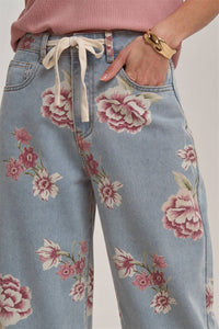 Floral Print Denim