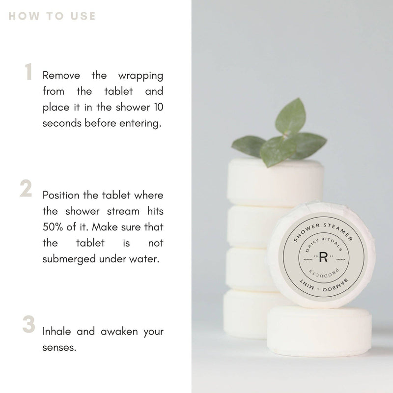 Shower Steamers | Bamboo + Mint  | 6 Tablets | Gift Set