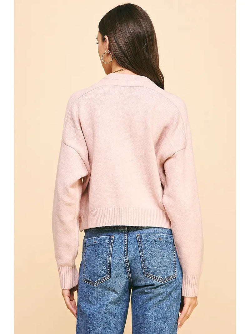 Cropped Crew Neck Sweater