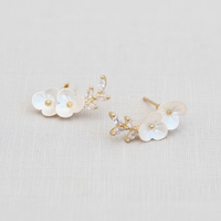 Elegant Zirconia Flower Stud Earrings