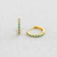 Blue Topaz Ear Cuff Earrings