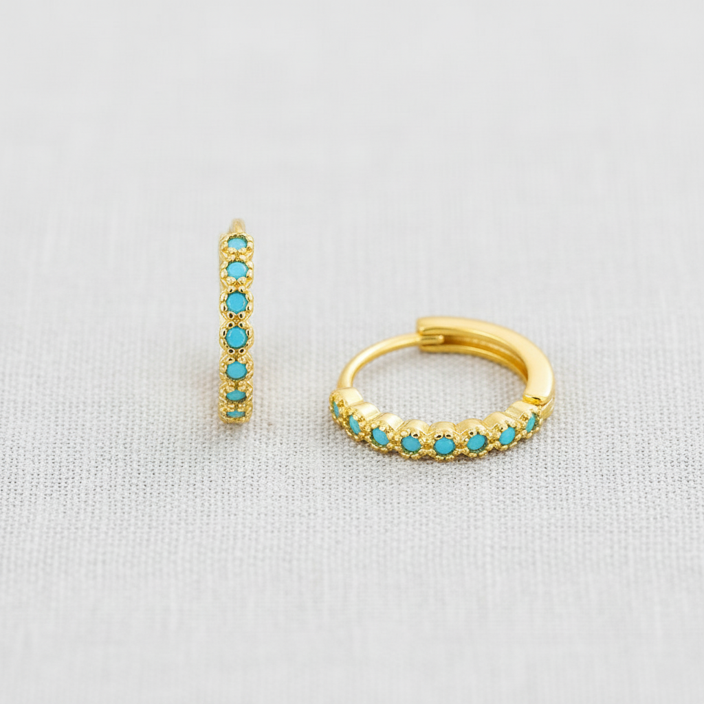 Blue Topaz Ear Cuff Earrings