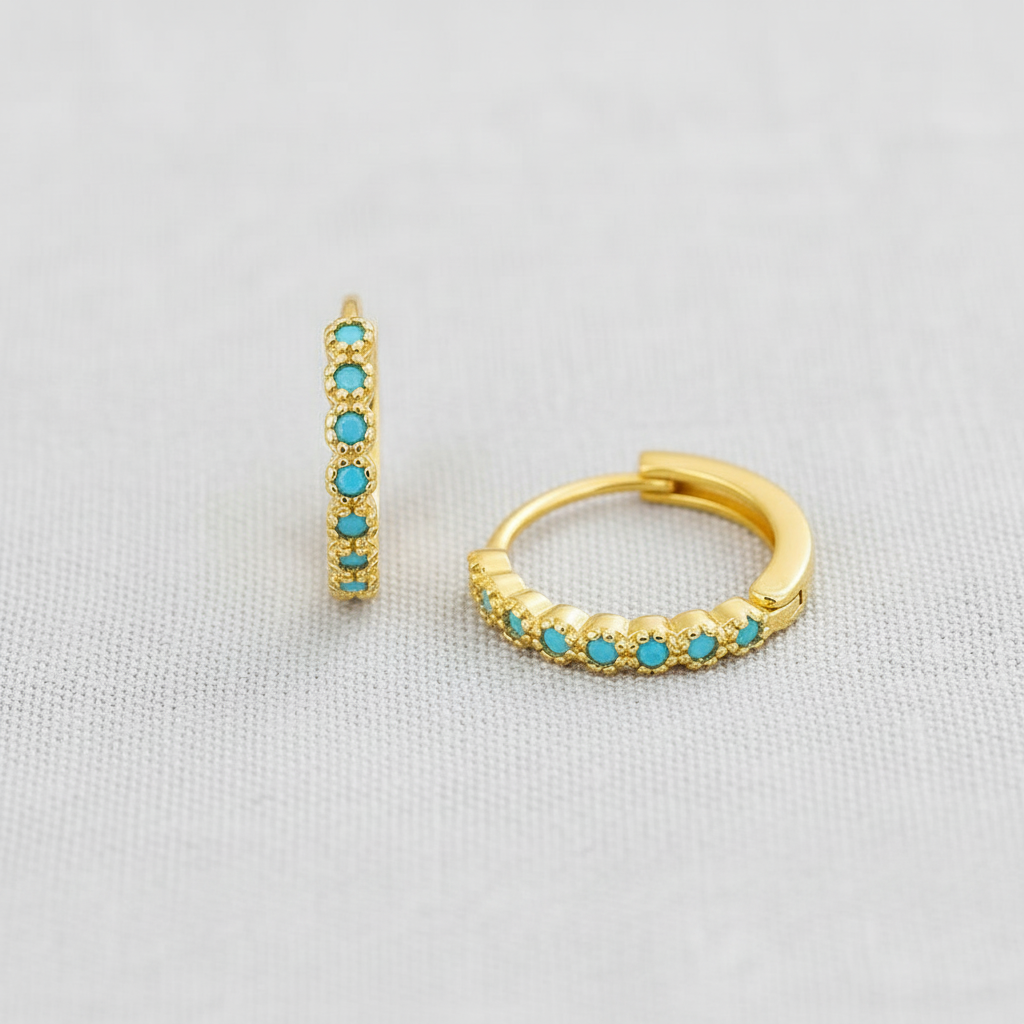 Blue Topaz Ear Cuff Earrings