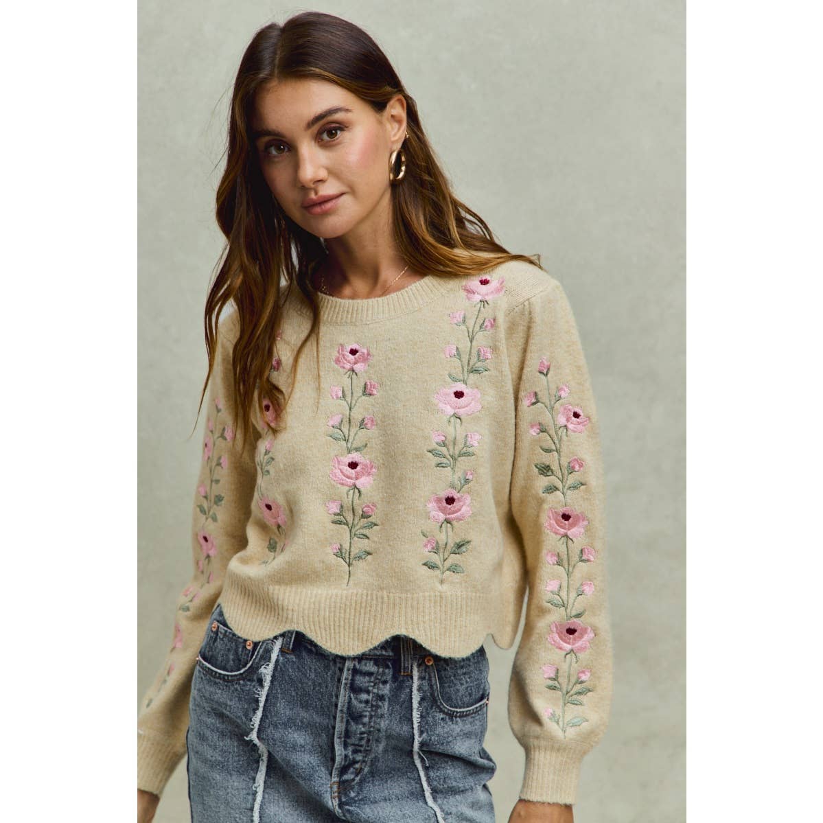 Floral Embroidered Sweater