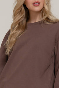 Long Sleeve Round Neck Garment Dye Tee