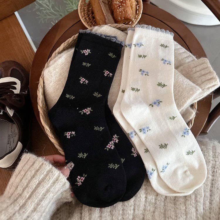 Floral Crew Socks