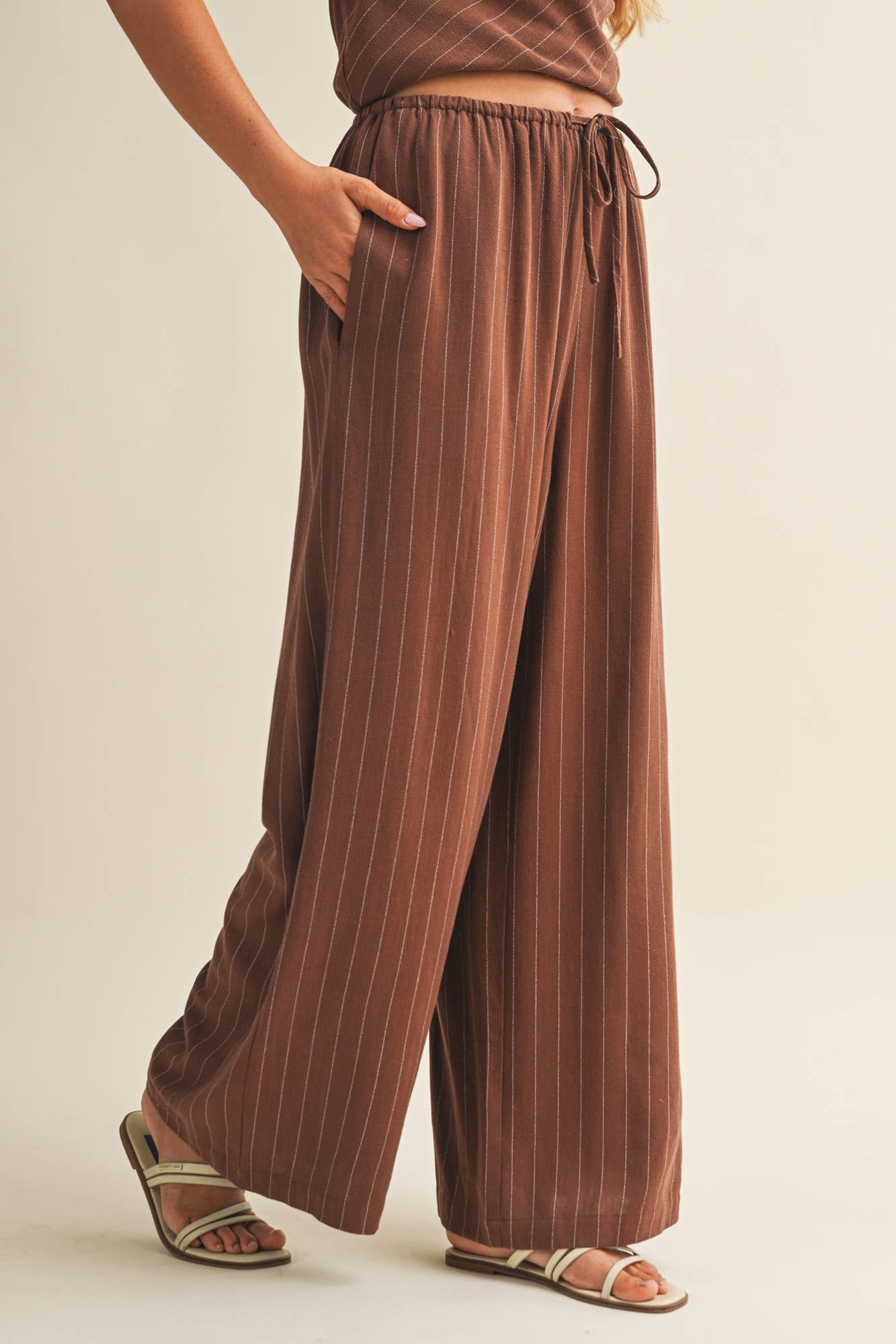 Drawstring Waist Stripe Pant