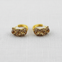 Chic Brown Zircon Hoop Earrings
