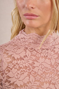 Mock Neck Lace Top