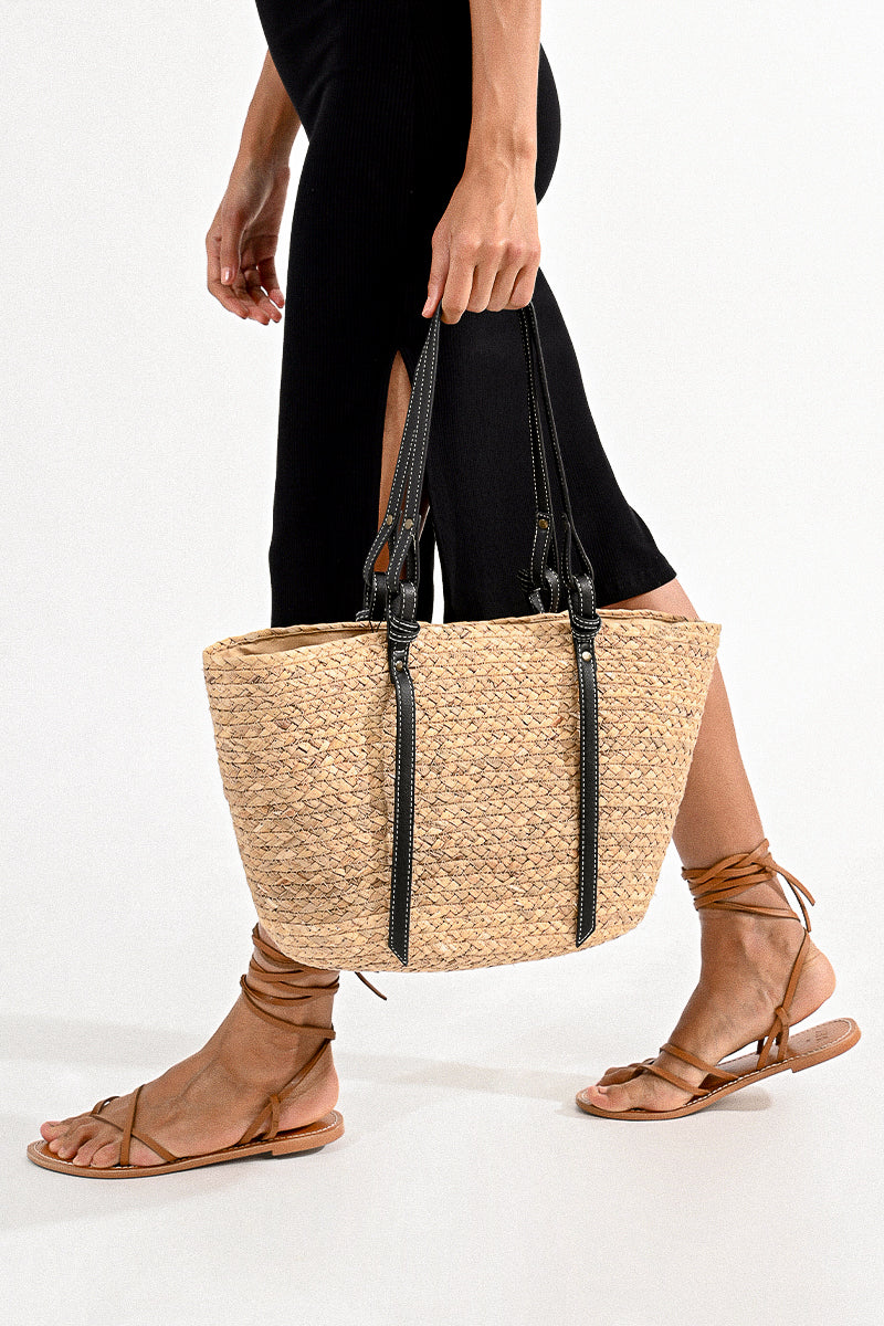 Large Woven Rattan Tote