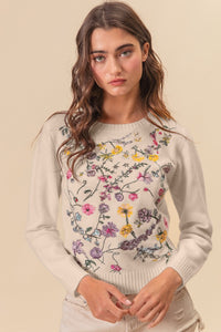 Flower Embroidery Sweater