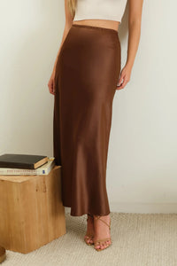 Satin Slip Midi Skirt