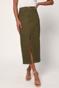 Twill Midi Skirt