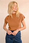 Short Sleeve Mock Neck Sweater