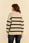 Striped Polo Style Sweater