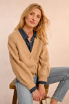 V-Neck Pointelle Knit Cardigan