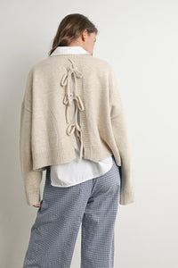 Tie-back Sweater - Taupe