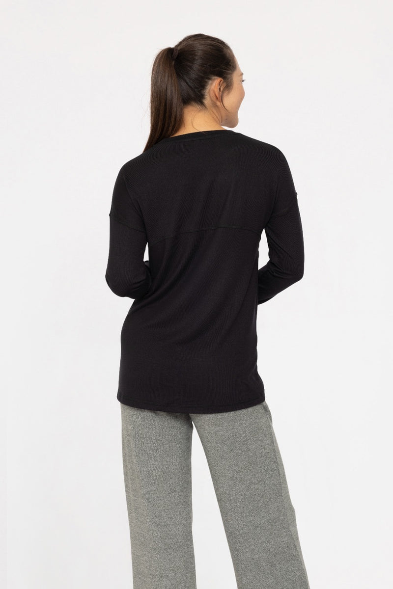 Brushed Crew Neck Long Sleeve Top