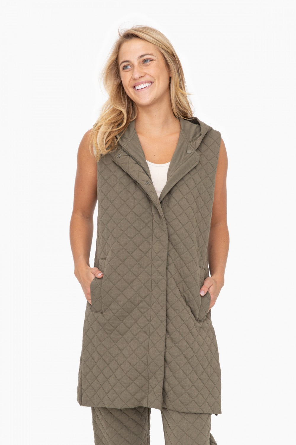 Jersey Long Quilted Vest