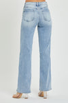 Mid Rise Straight Leg Denim