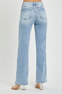 Mid Rise Straight Leg Denim