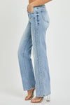 Mid Rise Straight Leg Denim