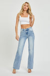 Mid Rise Straight Leg Denim