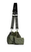 Lindsey Puffer Bucket Bag- Army - Lark & Lily Boutique