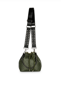 Lindsey Puffer Bucket Bag- Army - Lark & Lily Boutique