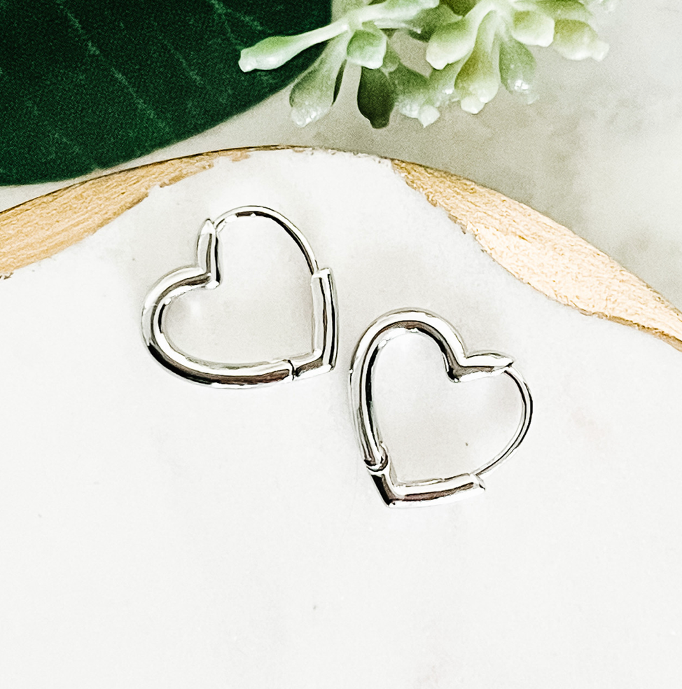 Heart Earrings | Handmade | Silver | SPET1 | by Linda Macdonald