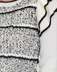 Textured Ruffle Sleeve Knit Top
