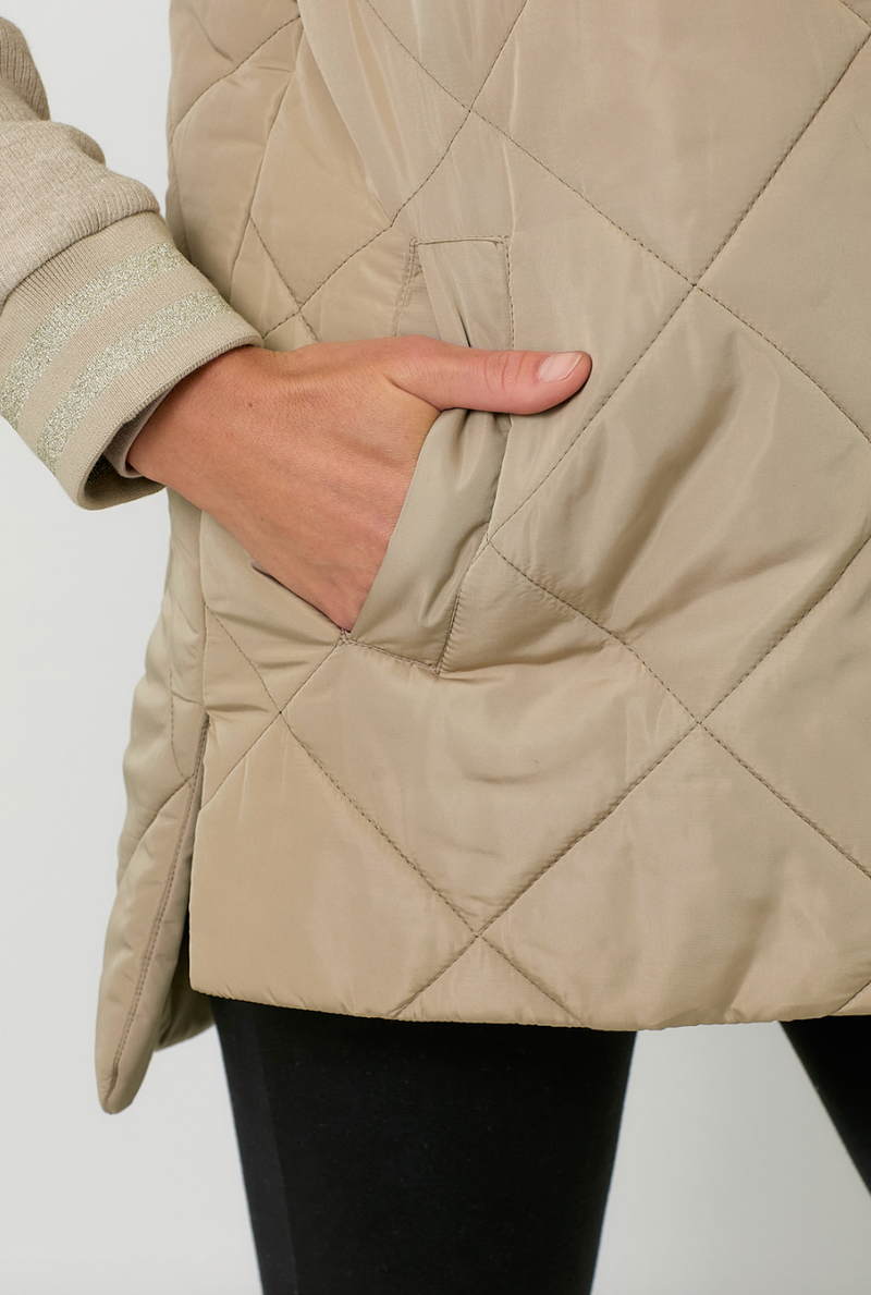 Mixed Sleeve Puffer Jacket