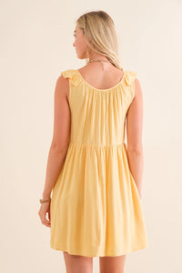 Mellow Yellow Ruffle Cap Sleeve Dress - Lark & Lily Boutique