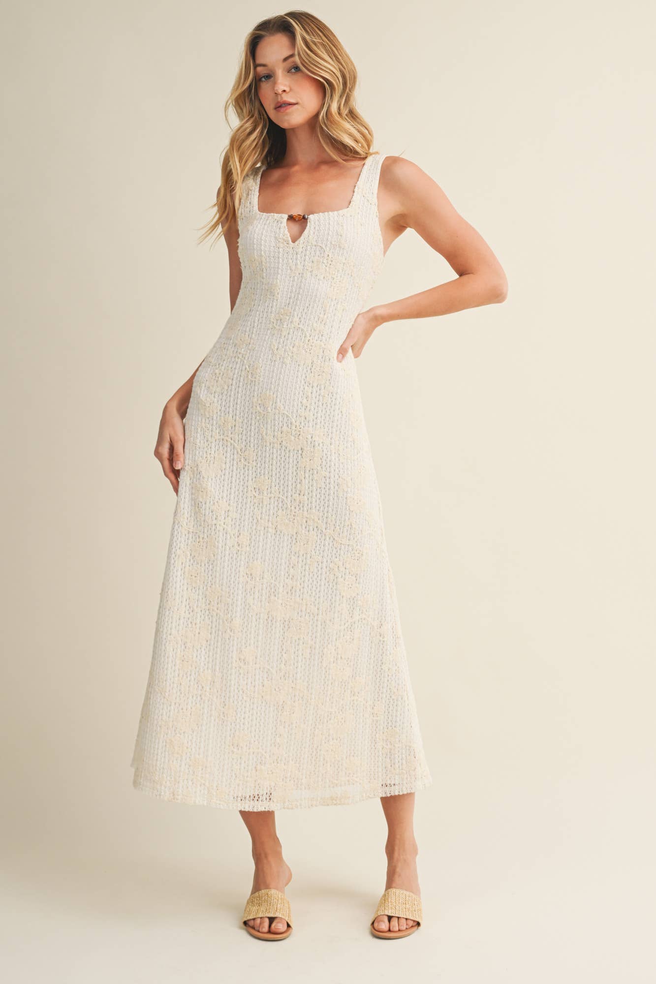 Floral Jacquard Maxi Dress