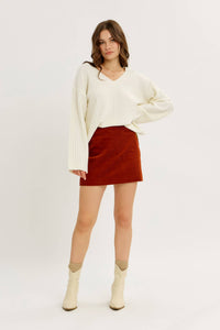 CLOUD SOFT OVERSIZED RIBBED SWEATER TOP WITH BELL SLEEVES