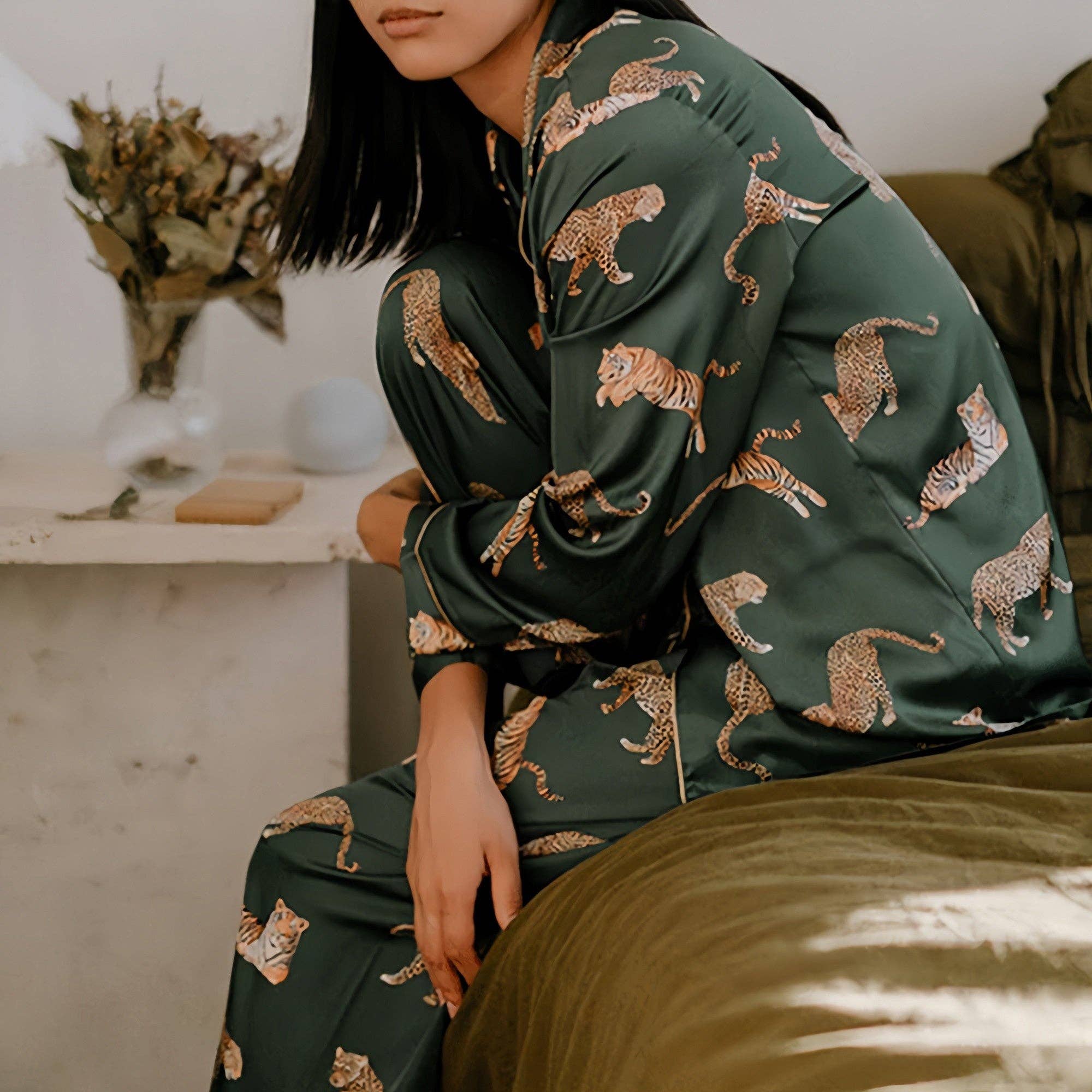 Tiger Print Pajama Set