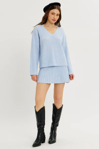 CLOUD SOFT OVERSIZED RIBBED SWEATER TOP WITH BELL SLEEVES
