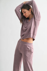 Brushed Hacci Lounge Long Sleeve Henley