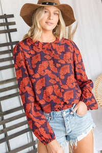 Ruffled Collar Puff Sleeve Shirt Blouse