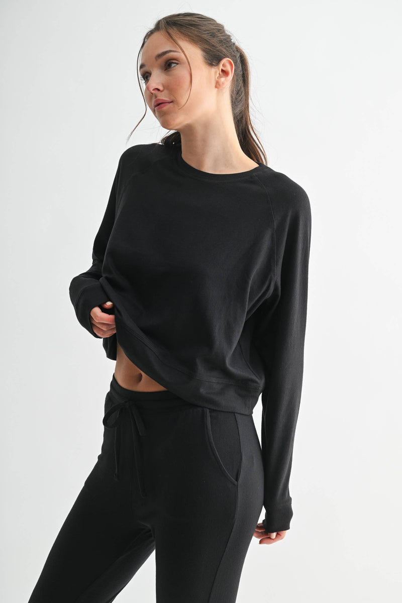 Brushed Hacci Lounge Long Sleeve Pullover