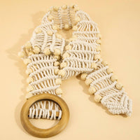 Wooden Bead Buckle Braided Belt