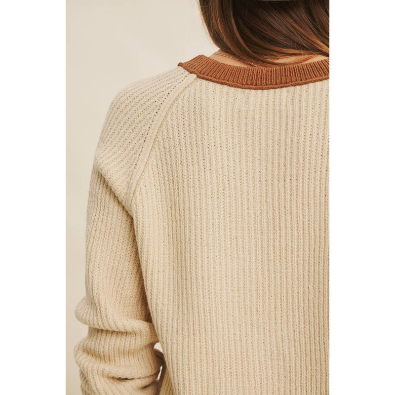 Contrast Button Front Cardigan