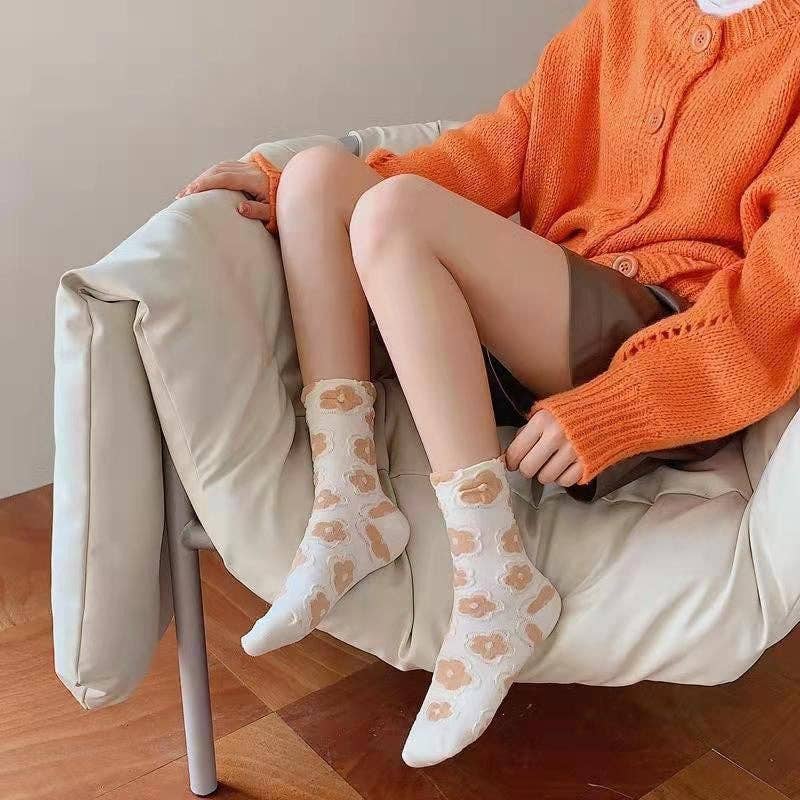 Vintage Floral Printed Socks (5 Pairs)