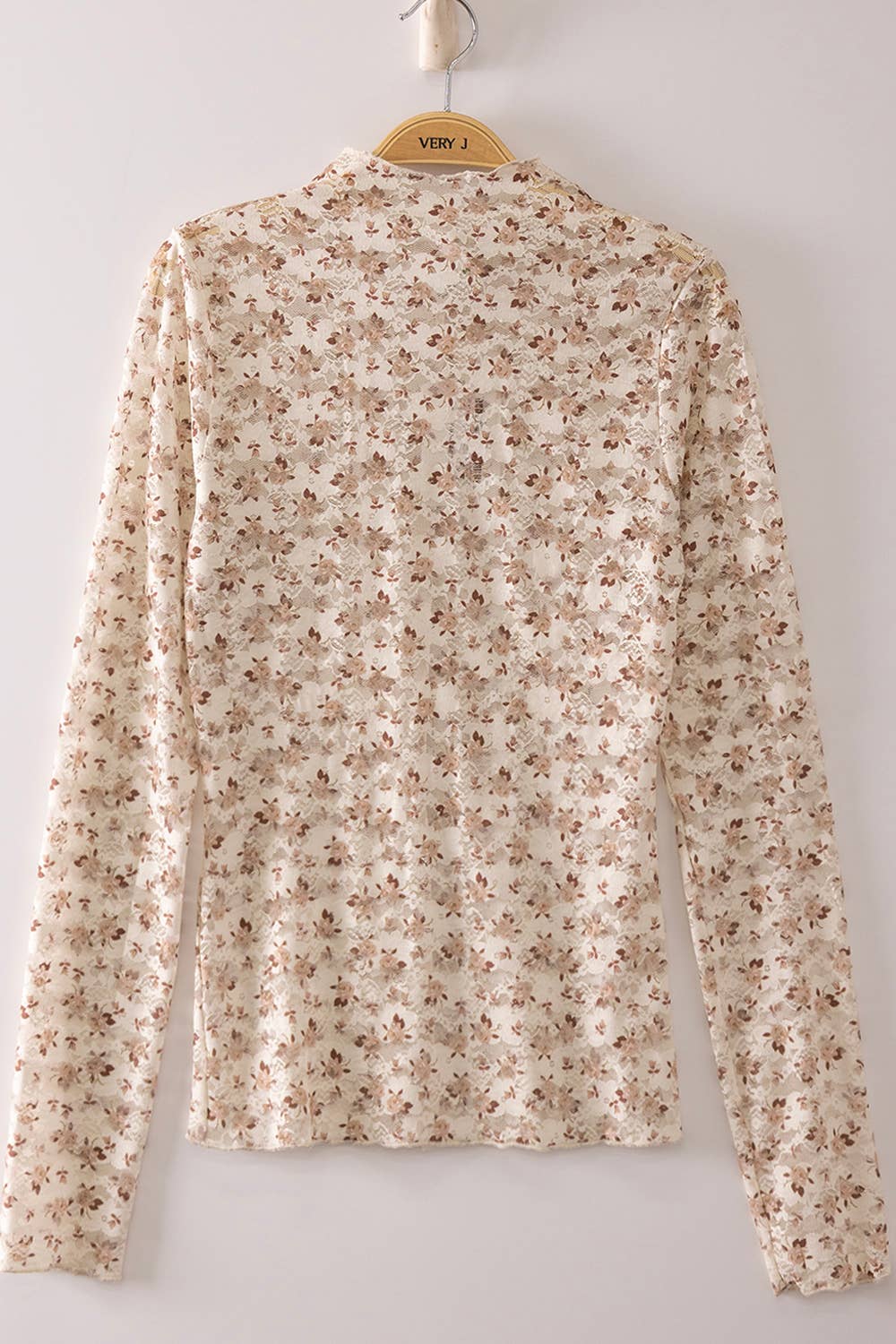 Sheer Mesh Lace Knit Top