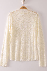 Sheer Mesh Lace Knit Top