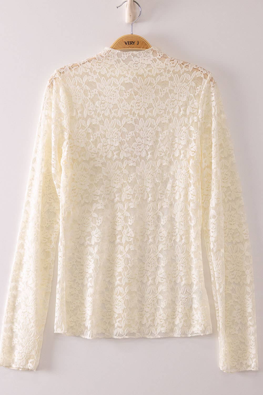 Sheer Mesh Lace Knit Top