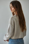 Cropped Ribbed Crew Neck Pullover