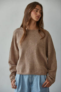 Rolled Round Neck Pullover Sweater