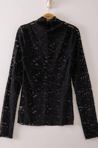 Sheer Mesh Lace Knit Top